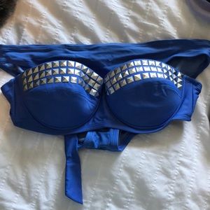 Cute, periwinkle studded bikini set!